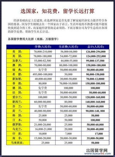 国际学校出国留学多少钱[出国留学一年费用大概多少钱?]