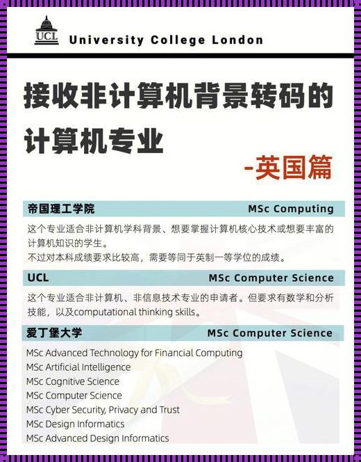 非计算机背景留学的大学：跨专业申请美国计算机硕士的方式