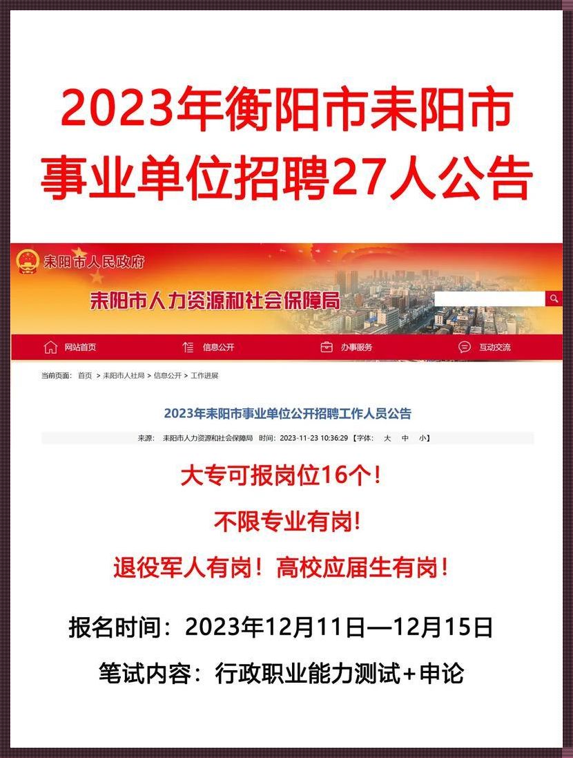 《耒阳事业编招聘2023：问鼎人生，筑梦未来》