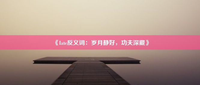 《Iate反义词：岁月静好，功夫深藏》