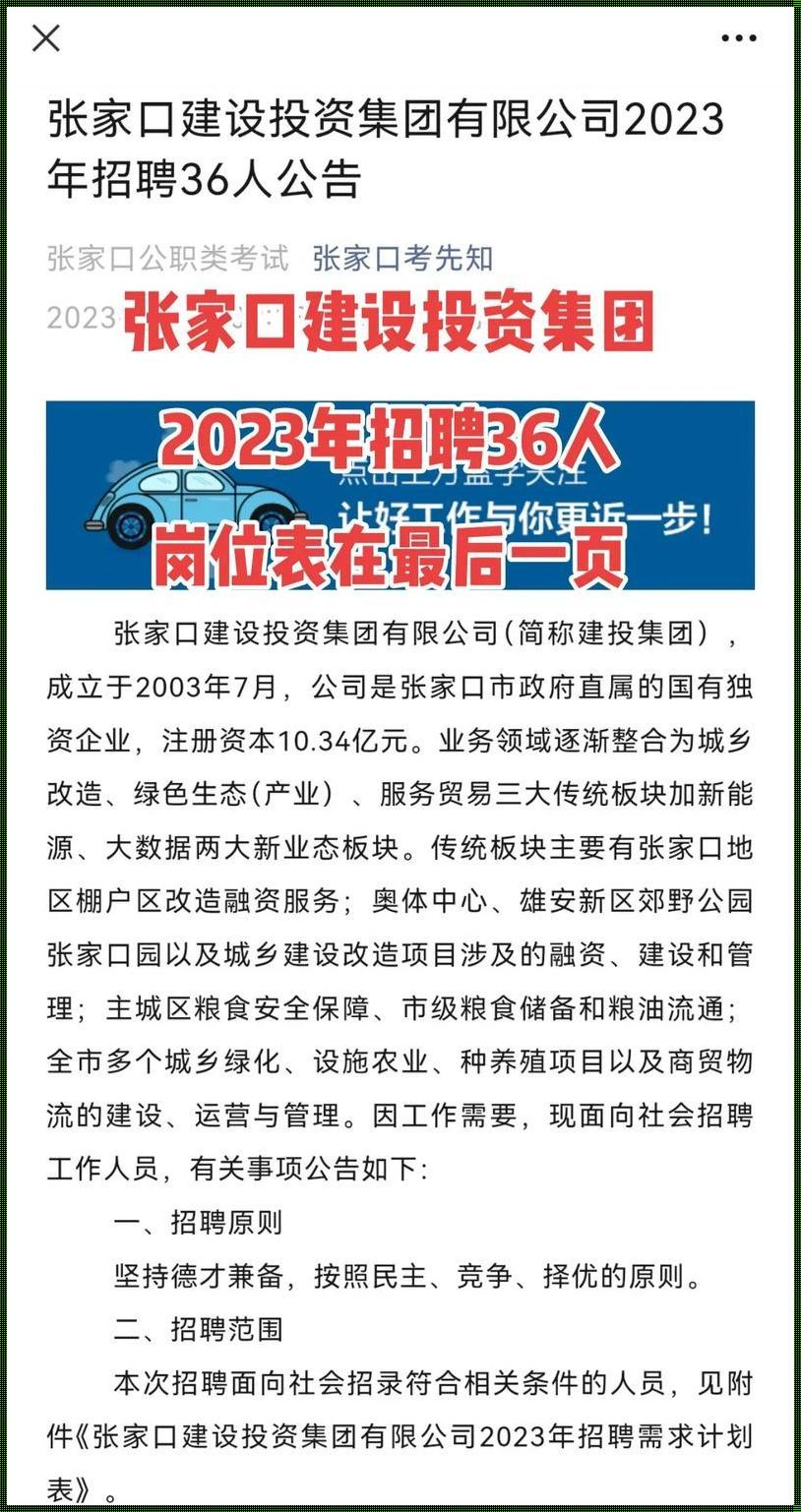 《张家口建发集团招聘信息2023：惊现时代的弄潮儿》