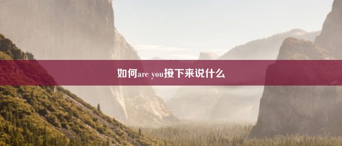 如何are you接下来说什么