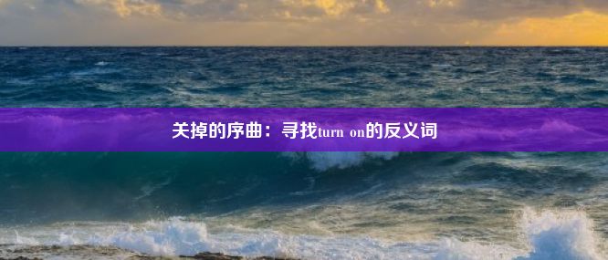 关掉的序曲：寻找turn on的反义词